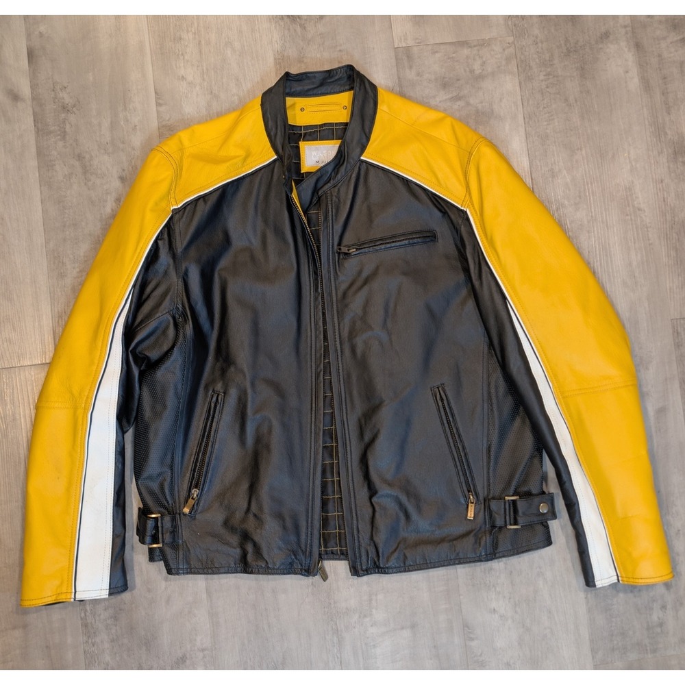 Wilsons Leather M. Julian Leather Motorcycle Jacket Size  XL
